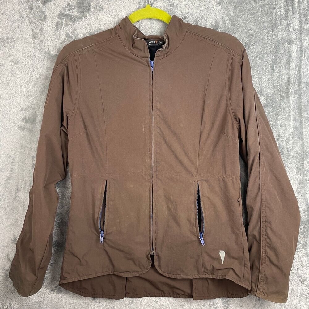 Kerrits Full Zip Equestrian Split Tails Riding Jacket Womens Small Brown Flaws